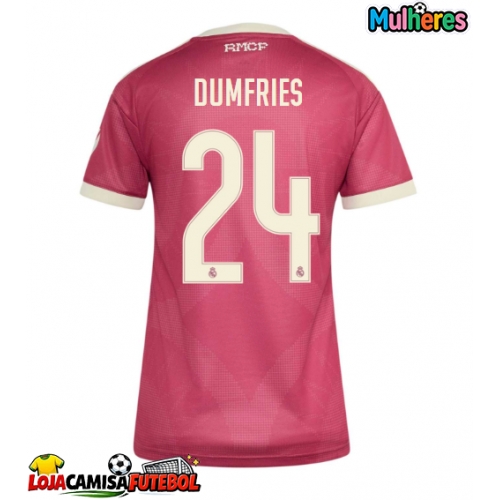 Camisa de Futebol Real Madrid Denzel Dumfries #24 Equipamento Alternativo Mulheres 2026-27 Manga Curta